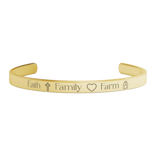 Faith Family Farm - Cuff Bracelet - FREE SHIPPING