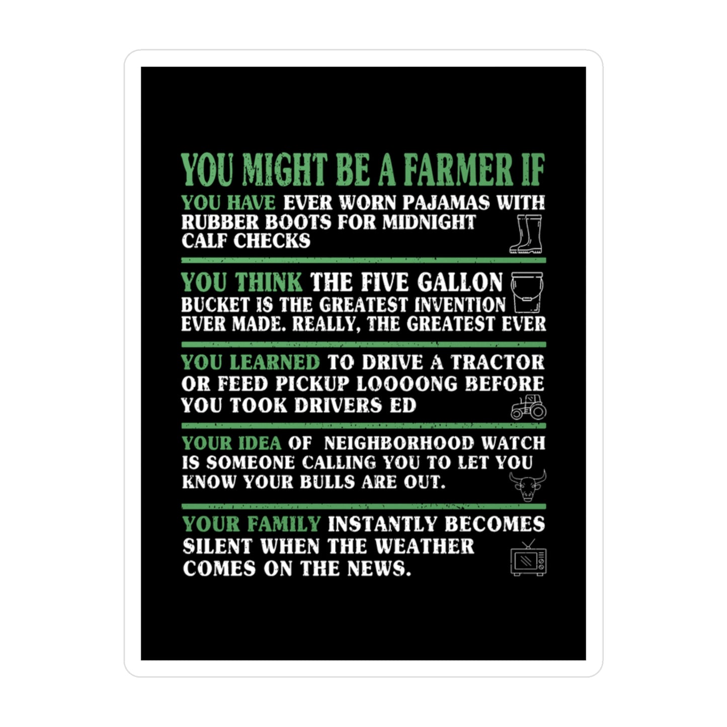 You Might Be a Farmer If... Sticker