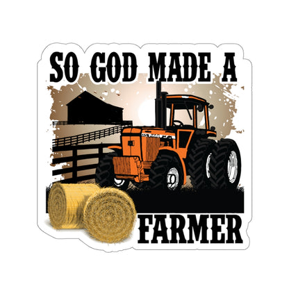 So God Made a Farmer Sticker (Orange)